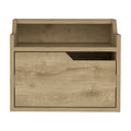 Floating Nightstand Chester, Bedroom, Macadamia Beige Particle Board Engineered Wood
