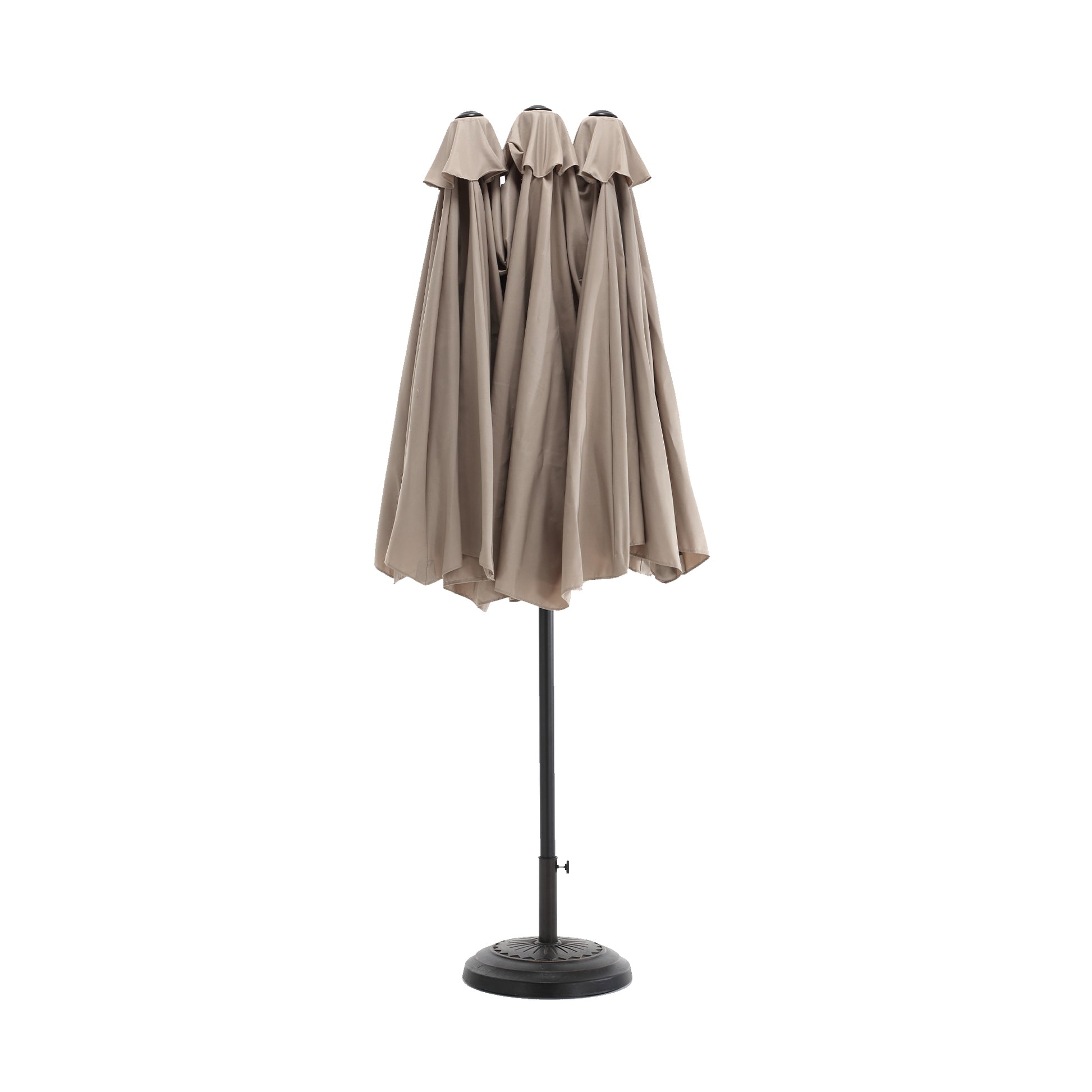 14.8 Ft Double Sided Outdoor Umbrella Rectangular Large With Crank Khaki No Khaki Garden & Outdoor Steel