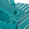 Hdpe All Weather Outdoor Adirondack Chair With Cup Holder, Fire Pit Chair For Backyard, Deck, Lawn, Garden, 330Lbs Capacity, Light Blue Blue Hdpe