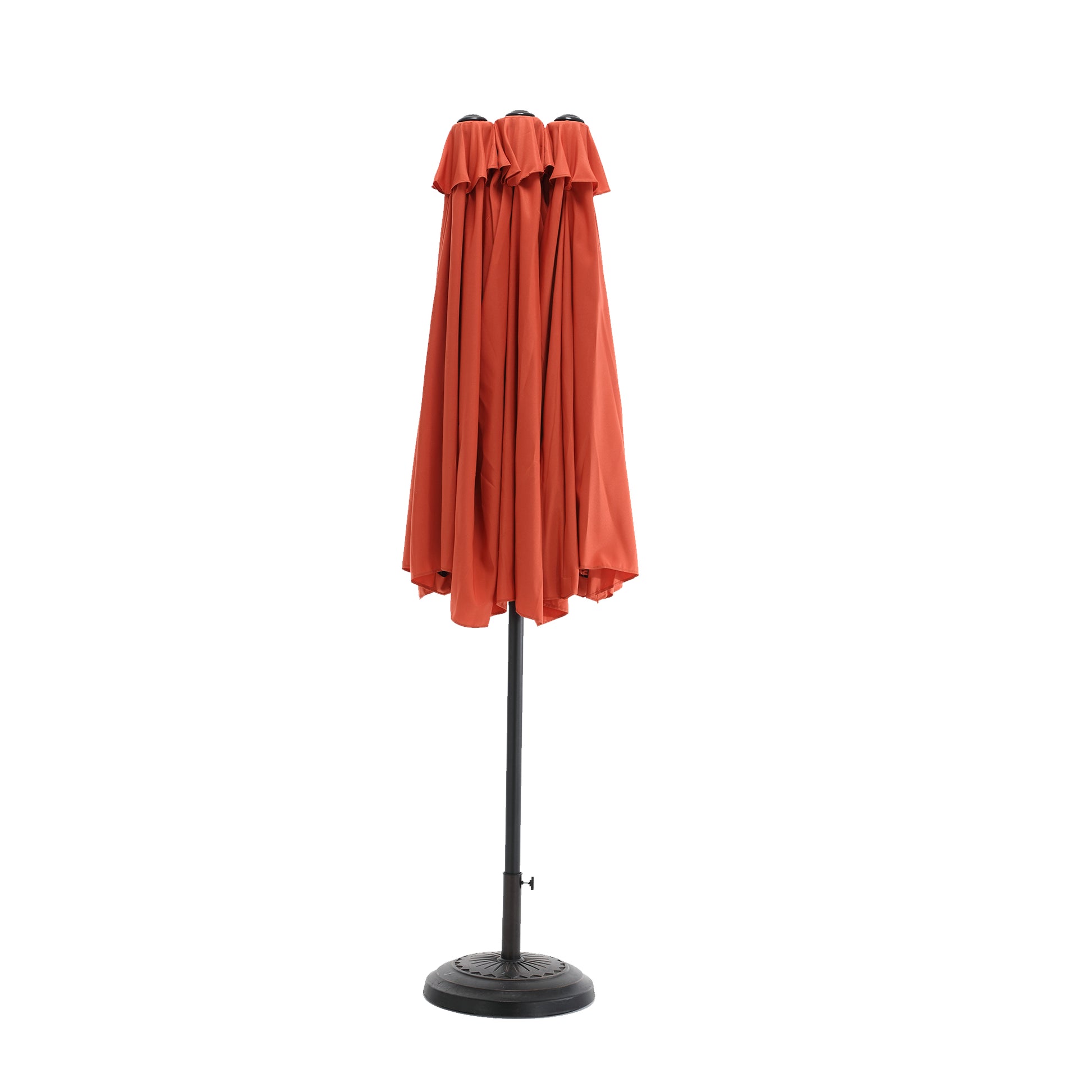 14.8 Ft Double Sided Outdoor Umbrella Rectangular Large With Crank Orange No Orange Garden & Outdoor Steel