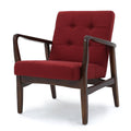 Deep Red Fabric Mid Century Modern Club Chair Red Fabric