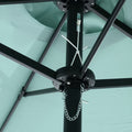14.8 Ft Double Sided Outdoor Umbrella Rectangular Large With Crank Light Green Light Green Garden & Outdoor Steel