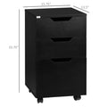 3 Drawer Mobile File Cabinet, Rolling Printer Stand, Vertical Filing Cabinet, Black Black Particle Board
