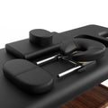 80 Inches Wide Beauty Salon Beauty Bed Modern Massage Bed Black High Quality Birch, 4 Adjustable Height Legs, With C Shaped Pillow, Chest Hole Pillow Mu Zb Ktj4T Lkj Black Pu Leather