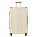 Hardshell Luggage Spinner Suitcase With Tsa Lock Lightweight Expandable 28'' Single Luggage Brown White Abs