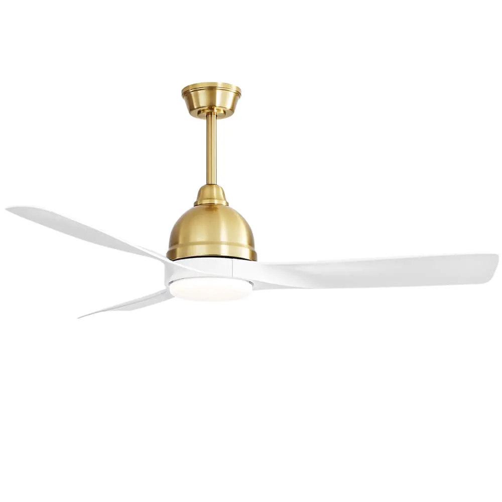 54 Inch Modern Abs 6 Speed Remote Control Dimmable Reversible Dc Motor With Light And Smart App Control Gold Abs