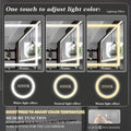 Led Bathroom Mirror 72X36 Inch With Lights, Anti Fog & Dimming Led Bathroom Vanity Mirror Transparent Glass