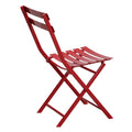 3 Piece Patio Bistro Set Of Foldable Round Table And Chairs, Red No Red Metal