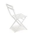 3 Piece Patio Bistro Set Of Foldable Square Table And Chairs, White No White Metal