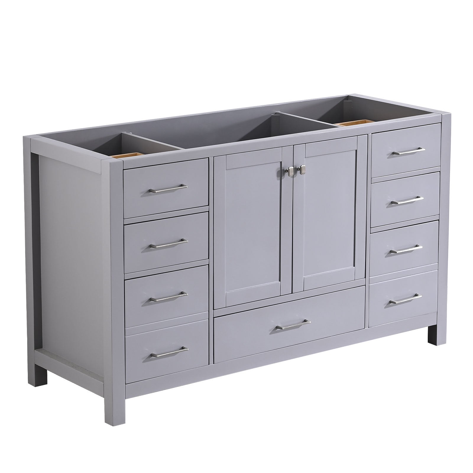 Bathroom Vanity Base Cabinet Only, Single Bath Vanity In Gray, Bathroom Storage With Soft Close Doors And Drawers Gray Plywood