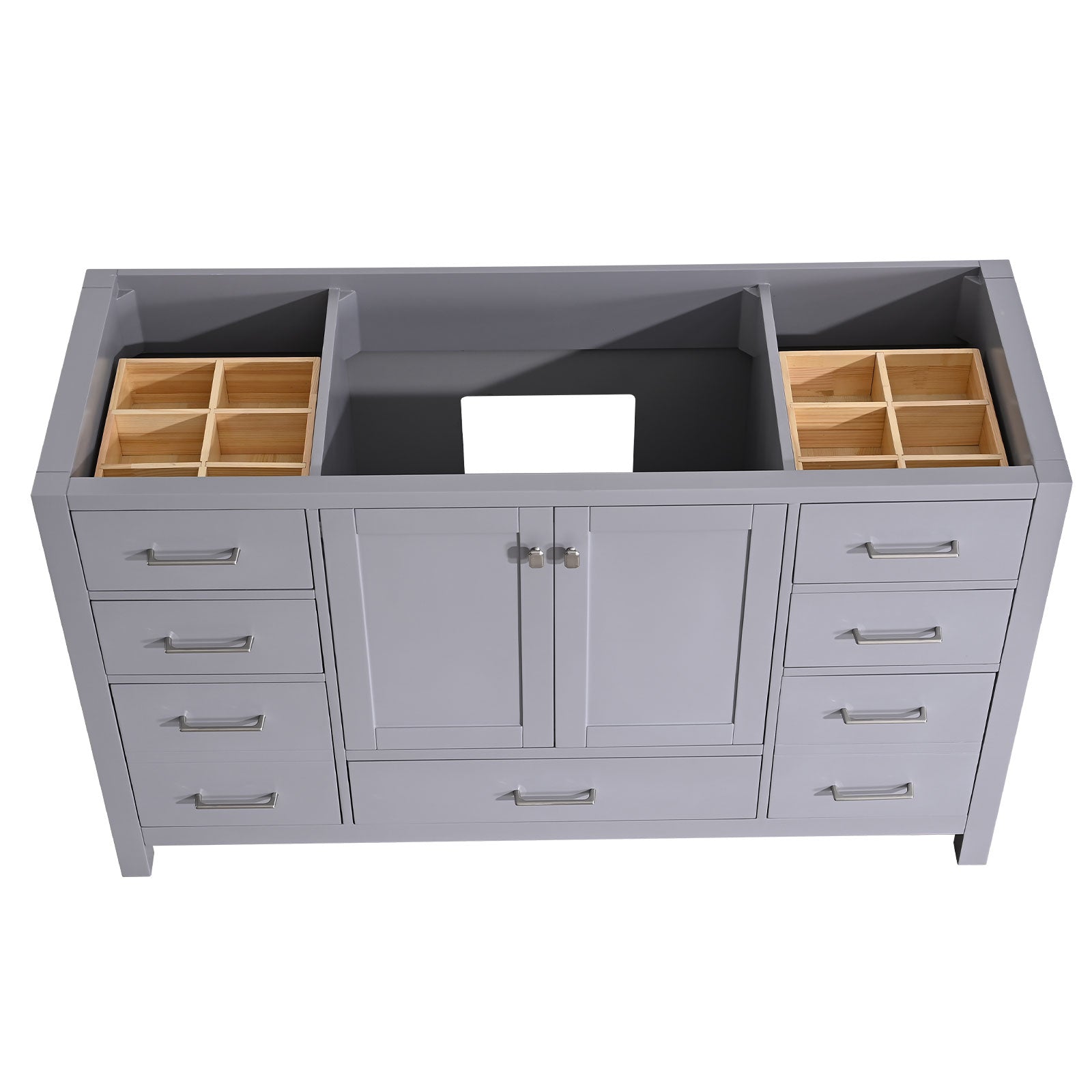 Bathroom Vanity Base Cabinet Only, Single Bath Vanity In Gray, Bathroom Storage With Soft Close Doors And Drawers Gray Plywood