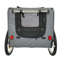 Outdoor Heavy Duty Foldable Utility Pet Stroller Dog Carriers Bicycle Trailer Black Gray Fabric Steel