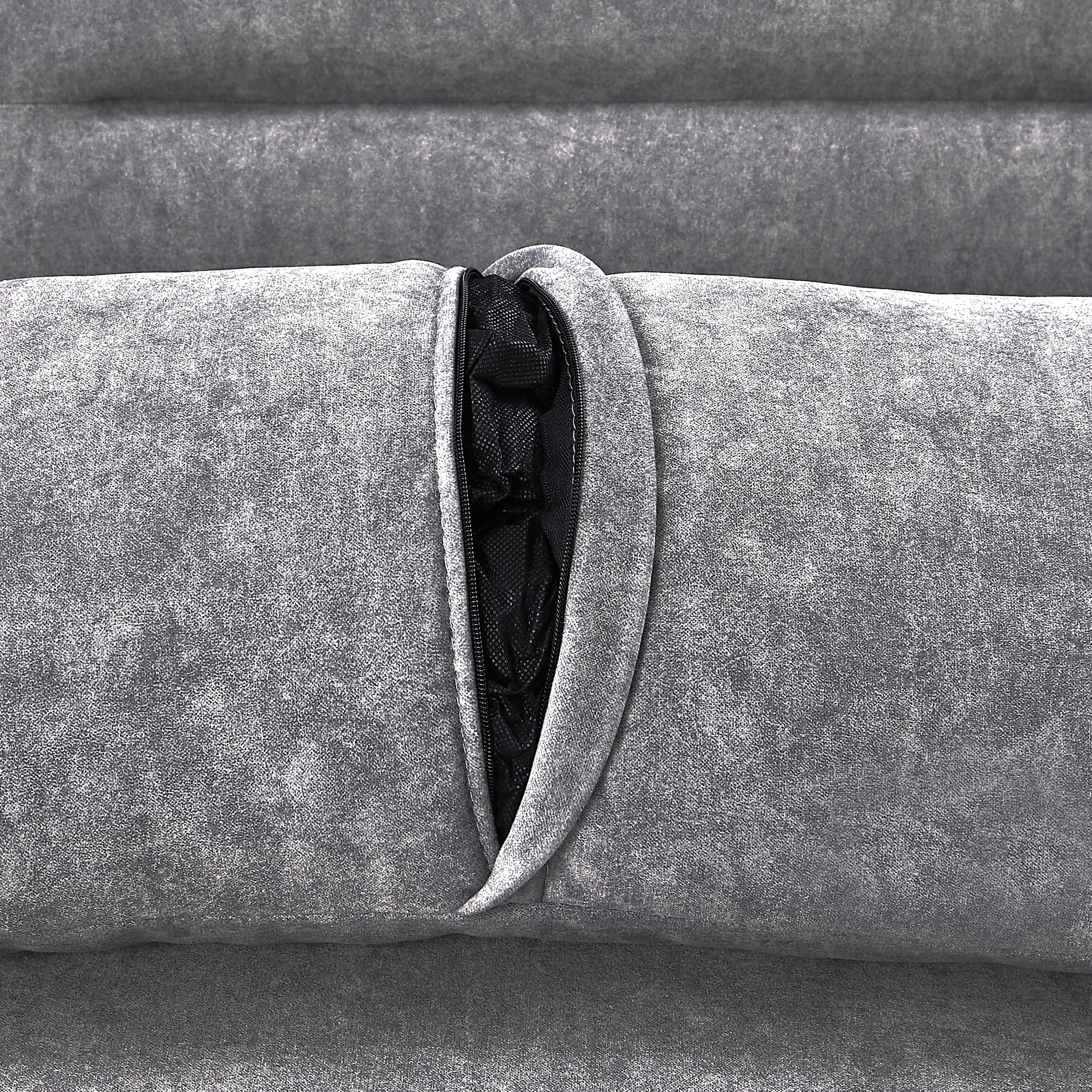 55.1" Pull Out Sleep Sofa Bed Loveseats Sofa Couch With Adjsutable Backrest, Storage Pockets, 2 Soft Pillows, Usb Ports For Living Room, Bedroom, Apartment, Office,Grey Old Sku:Wf315689Aae Grey Foam Microfiber 2 Seat