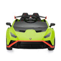 12V Battery Powered Ride On Car For Kids, Licensed Lamborghini, Remote Control Toy Vehicle With Music Player, Led Light, 2 Driving Modes Green Polypropylene