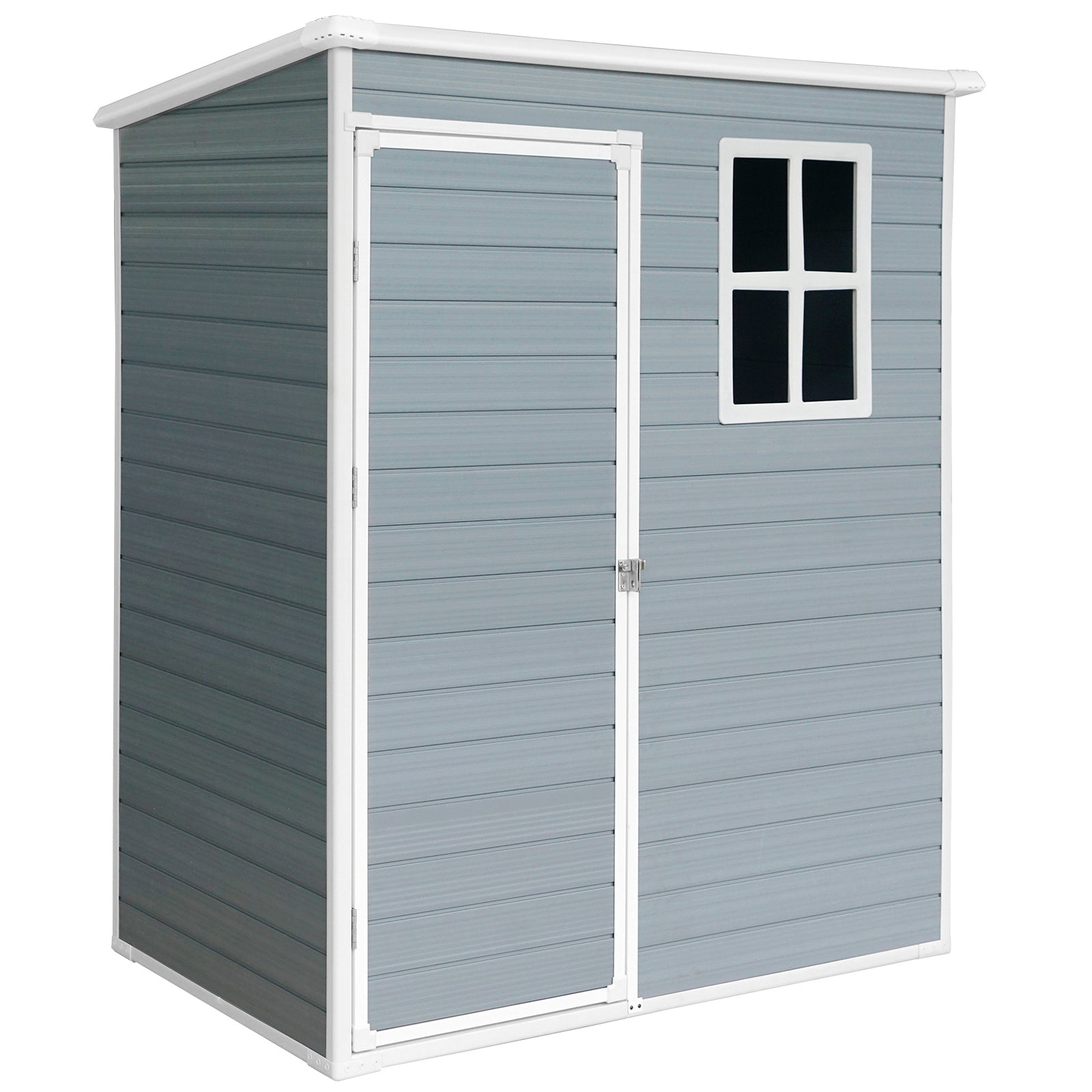 5X3Ft Resin Outdoor Storage Shed Kit Perfect To Store Patio Furniture,Grey Grey Plastic