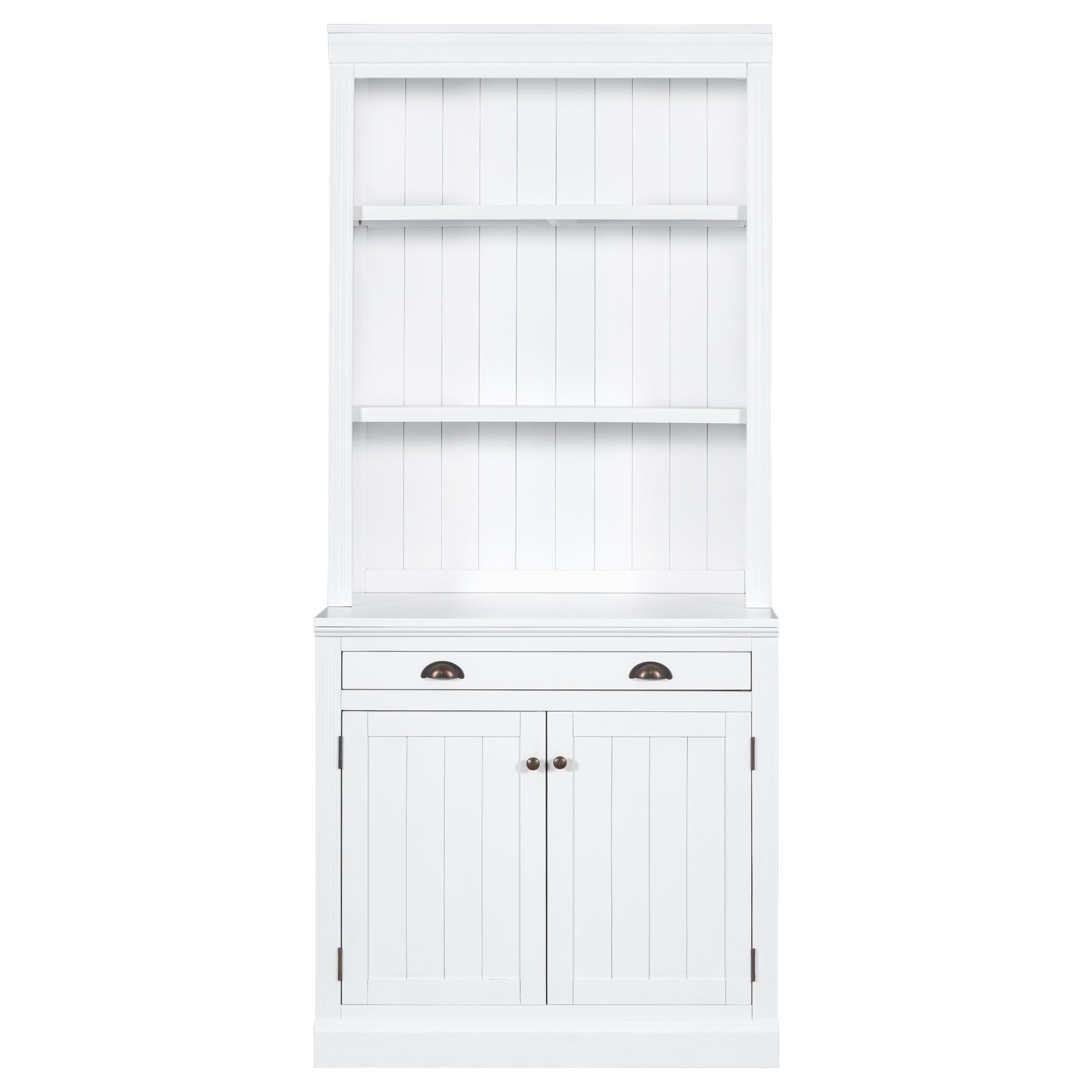 83.4"Tall Bookshelf With Two Corner Shelf Suite,Bookcase With 2 Doors And 1 Drawer,5 Tier Corner Shelf With Open Shelves,Free Standing Shelves Suite With Led Lighting For Living Room,Office,White