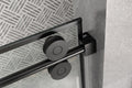 Frameless Glass Shower Door Adjustable 56 60 In.W Black Sliding Shower Door,Certified Thick Clear Clear Tempered Glass,304 Stainless Steel Hardware Matt Black Stainless Steel