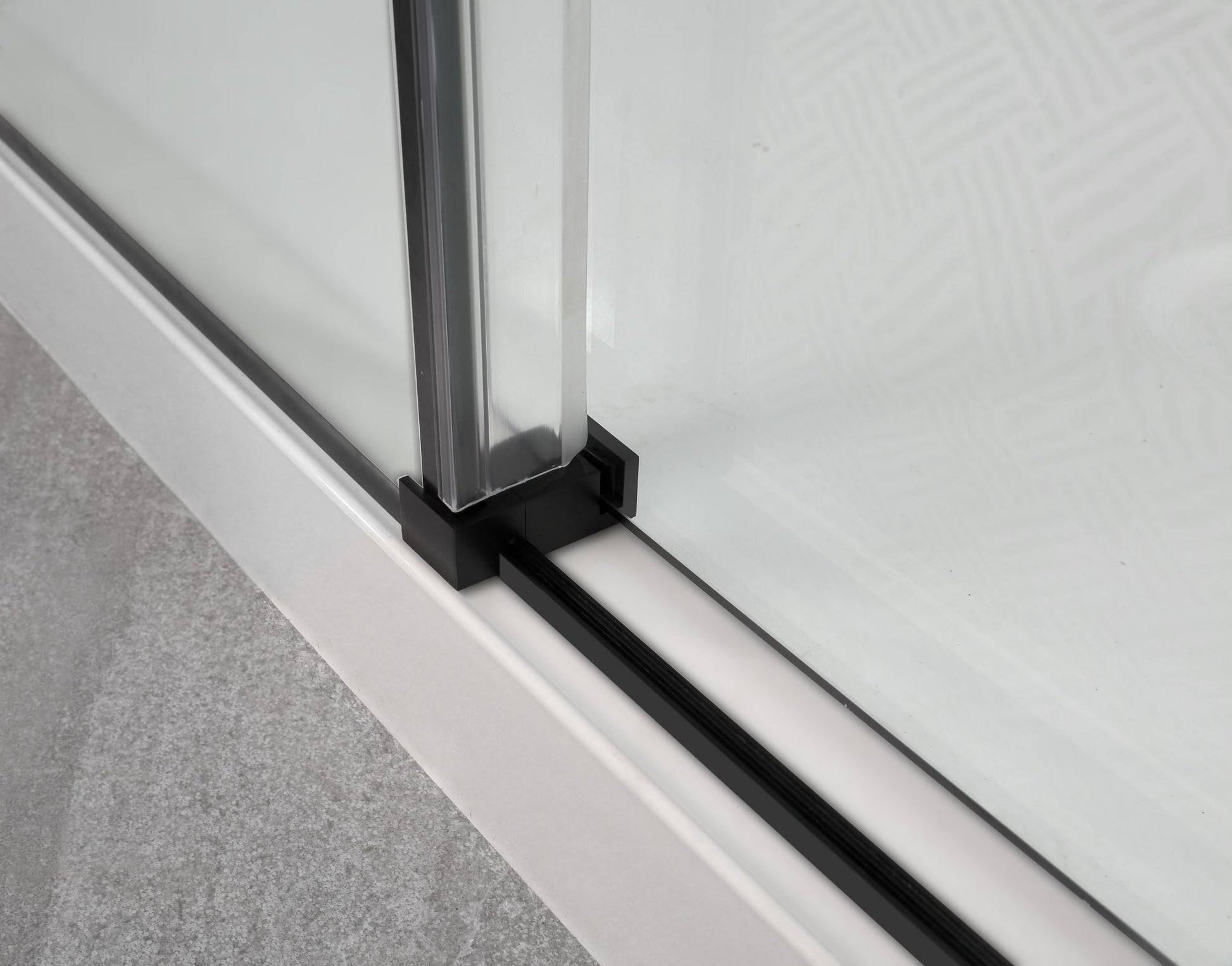 Frameless Glass Shower Door Adjustable 56 60 In.W Black Sliding Shower Door,Certified Thick Clear Clear Tempered Glass,304 Stainless Steel Hardware Matt Black Stainless Steel