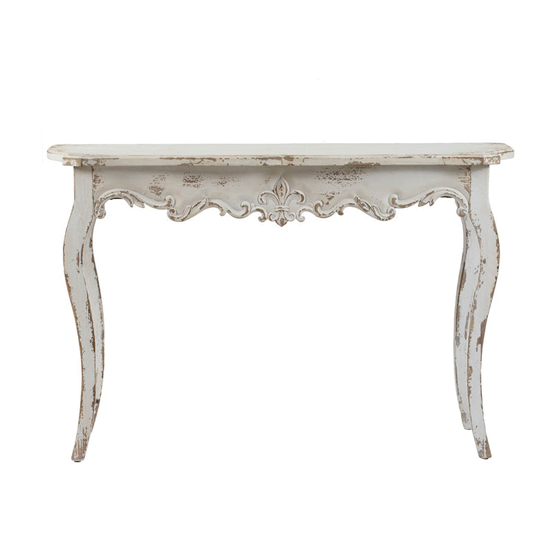 46" X 16.5" X 30" Slimline Whitewash Console Table, For Hallway Living Room Bedroom White Washed Magnesium Oxide