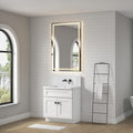 40*24 In Bathroom Vanity Mirrorsframed Dimmable Makeup Mirror For Wall, Backlit And Shatterproof, Anti Fog Horizontal Vertical Gun Ash Aluminium