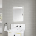 36*28 In Bathroom Vanity Mirrorsframed Dimmable Makeup Mirror For Wall, Backlit And Shatterproof, Anti Fog Horizontal Vertical Gold Aluminium