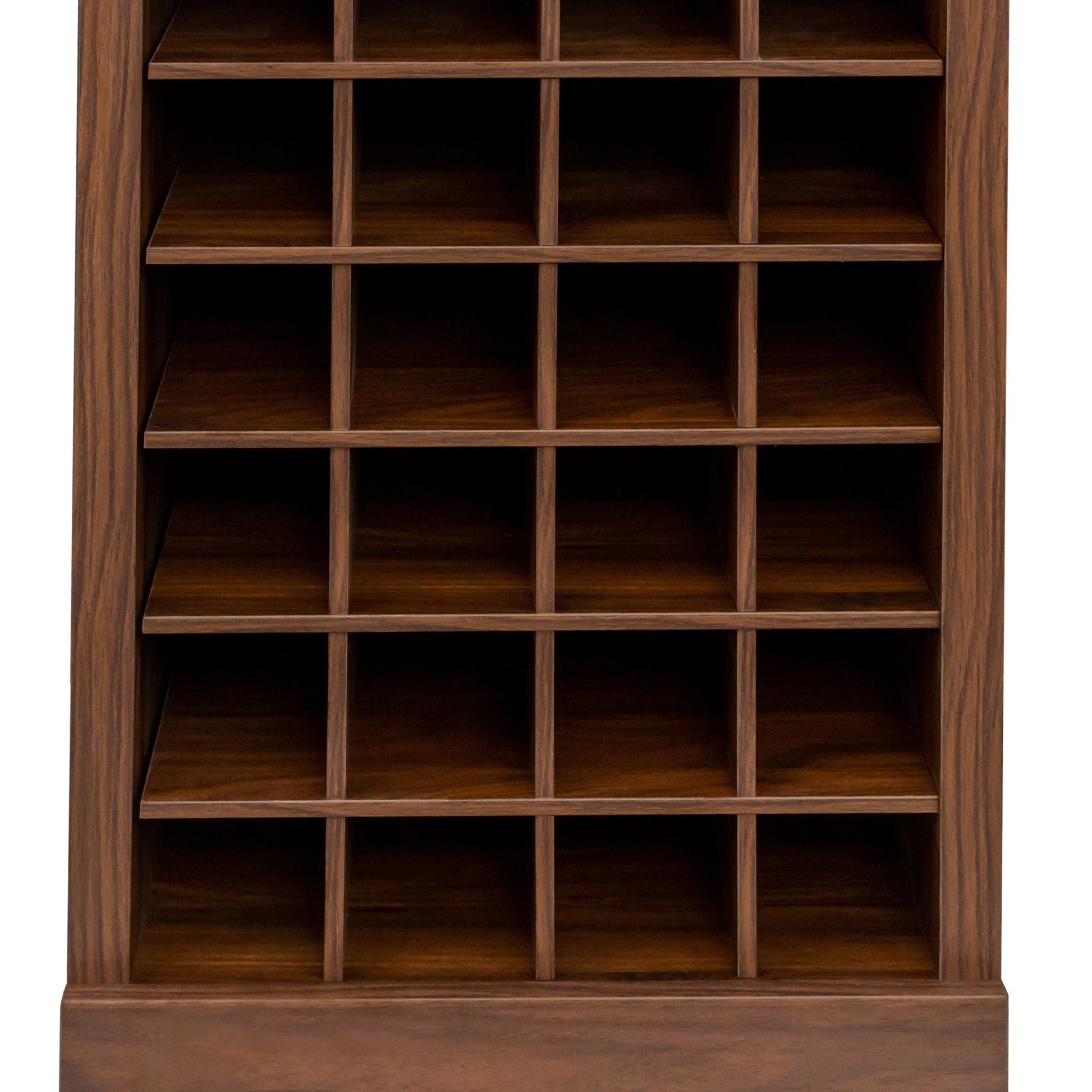 Brown Walnut Color Modular 24 Wine Bar Cabinet Buffet Cabinet Walnut Brown Mdf