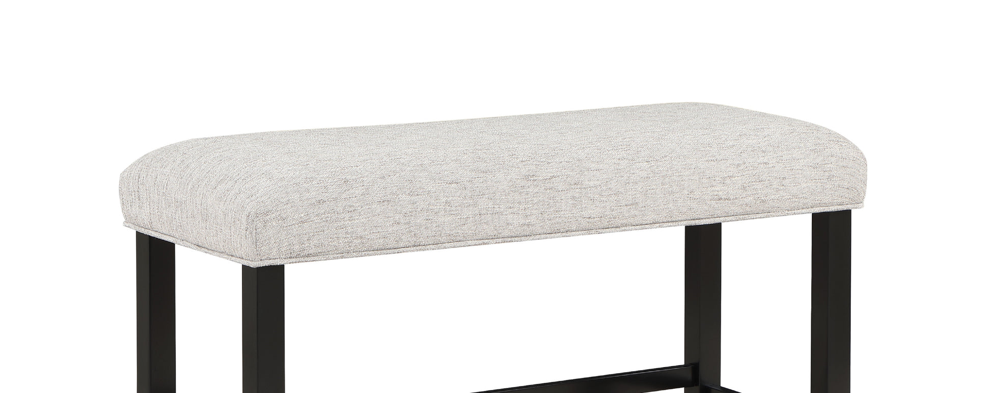 1Pc Farmhouse Contemporary Counter Height Black Finish Gray Fabric Upholstered Bench Wooden Dining Room Furniture Black Rectangular Grey Contemporary,Farmhouse Wood