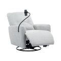 270 Degree Swivel Electric Recliner Home Theater Seating Single Reclining Sofa Rocking Motion Recliner With A Phone Holder For Living Room, Grey Grey Foam Polyester