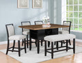 1Pc Farmhouse Contemporary Counter Height Black Finish Gray Fabric Upholstered Bench Wooden Dining Room Furniture Black Rectangular Grey Contemporary,Farmhouse Wood