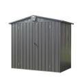 Outdoor Storage Shed 6.5'X 4.2', Metal Garden Shed For Bike, Trash Can, Tools, Lawn Mowers,Galvanized Steel Outdoor Storage Cabinet With Lockable Door For Backyard, Patio, Lawn 6.5X4.2Ft, Black Black Metal