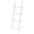 Clear Acrylic Ladder Bookcase 4 Clear Ladder Vertical Office Plastic Open Back Contemporary,Modern Acrylic