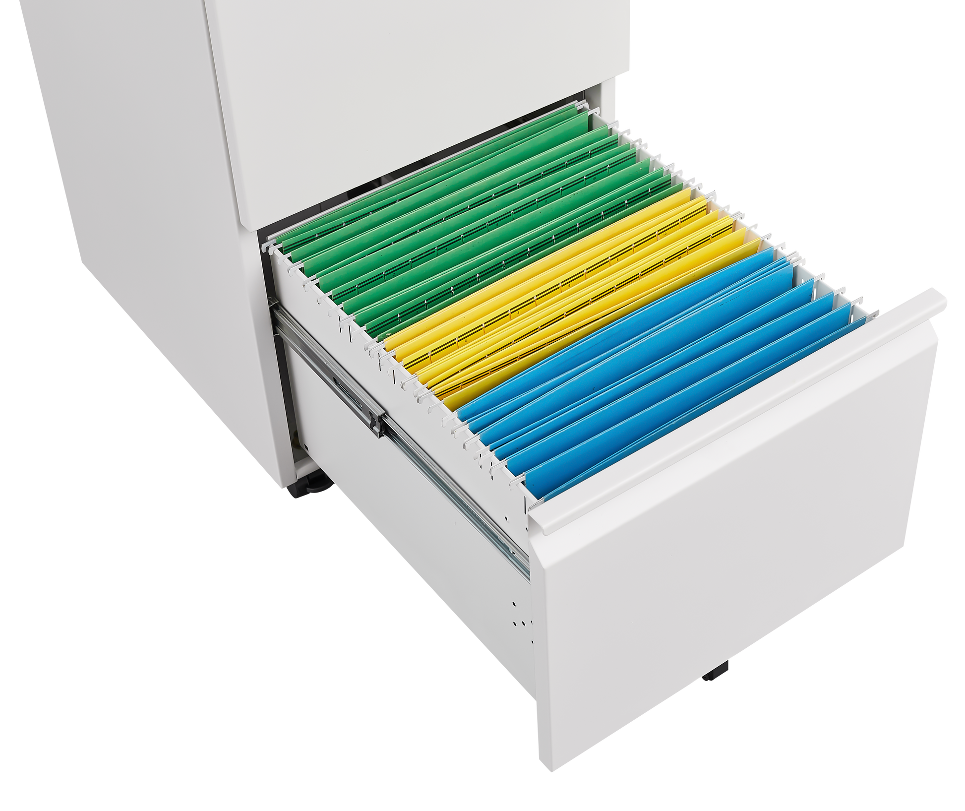Metal 2 Drawer Mobile File Cabinet With Lock, Under Desk Office Steel Filing Cabinet, 25.6''H Legal Letter Size Files Storage Cabinet,White Filing Cabinets 1 2 Drawers White Office Mobile Steel