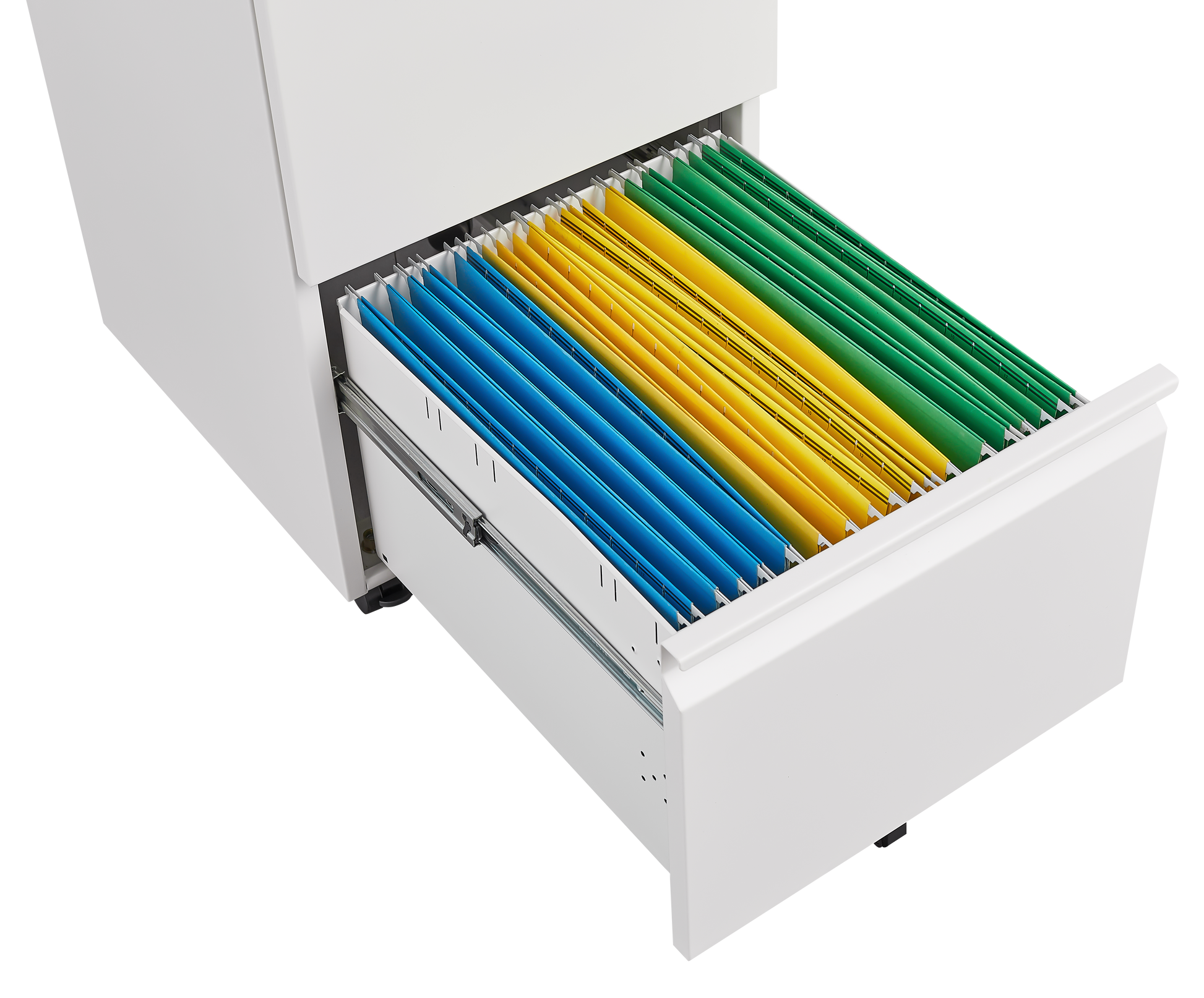 Metal 2 Drawer Mobile File Cabinet With Lock, Under Desk Office Steel Filing Cabinet, 25.6''H Legal Letter Size Files Storage Cabinet,White Filing Cabinets 1 2 Drawers White Office Mobile Steel