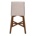 Light Grey And Natural Walnut Upholstered Counter Height Stools Set Of 2 Solid Grey Brown Dining Room Foam Wipe Clean Mid Century Modern Bar Stools Rubberwood Solid Back Foam Fabric