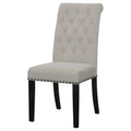 Sand And Rustic Espresso Tufted Side Chairs Set Of 2 Solid Grey Espresso Dining Room Foam Spot Clean Transitional Side Chair Rubberwood Tufted Back Foam Velvet