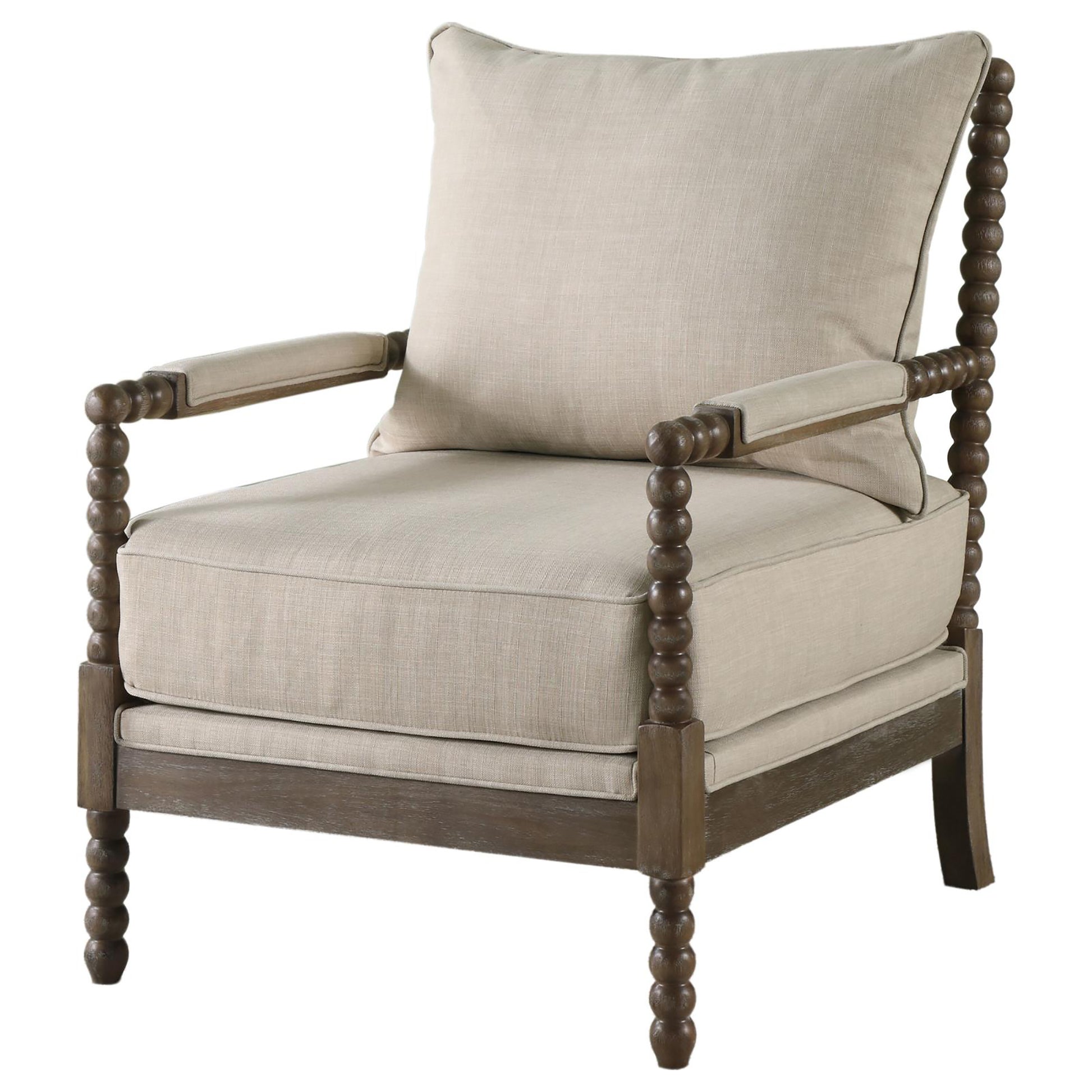 Beige And Natural Removable Back Accent Chair Beige Light Brown Primary Living Space Traditional Foam Fabric