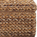 Amber Woven Banana Leaf Storage Trunk Amber Brown Bedroom Solid Coastal Wood