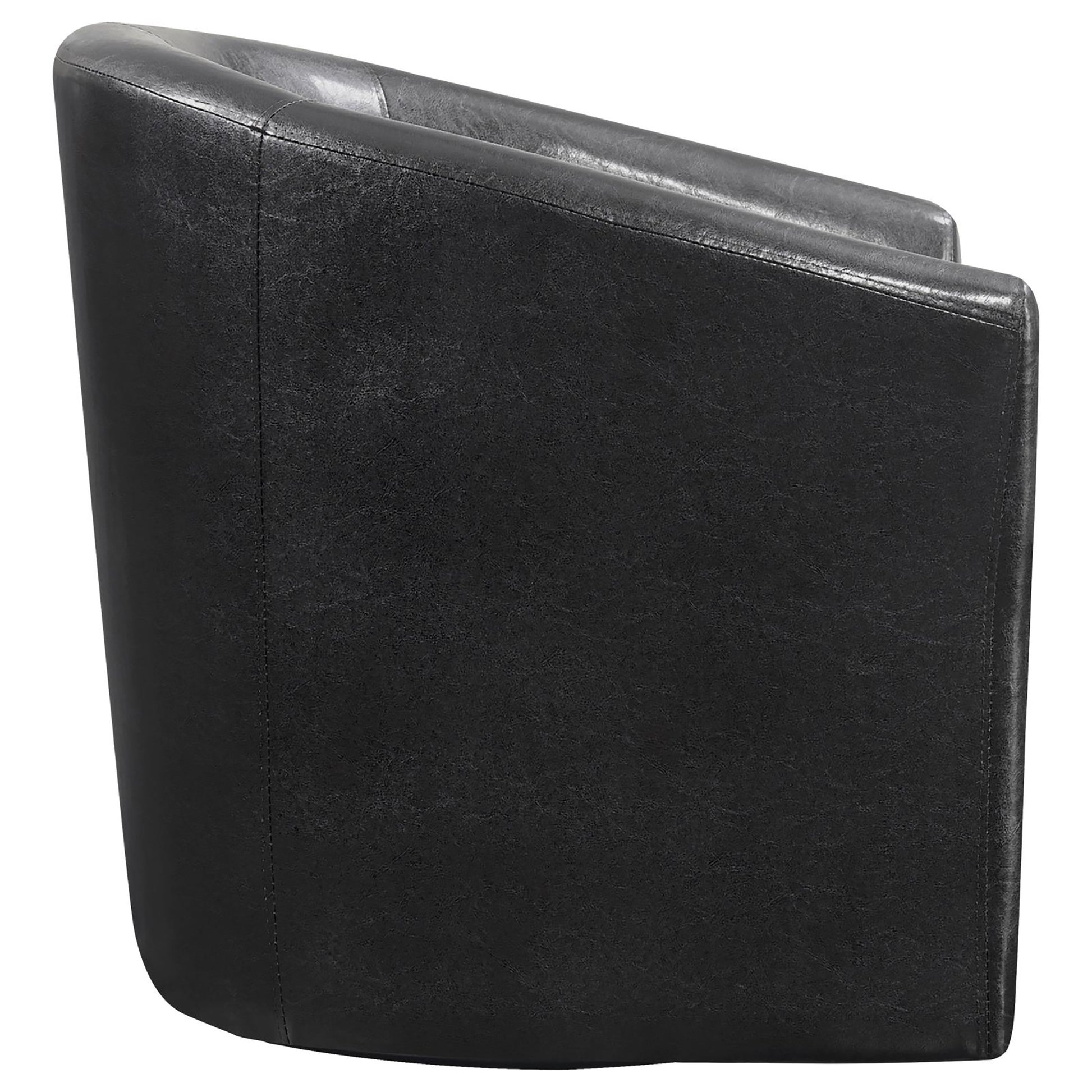 Dark Brown Swivel Armchair Brown Primary Living Space Contemporary,Modern Foam Faux Leather