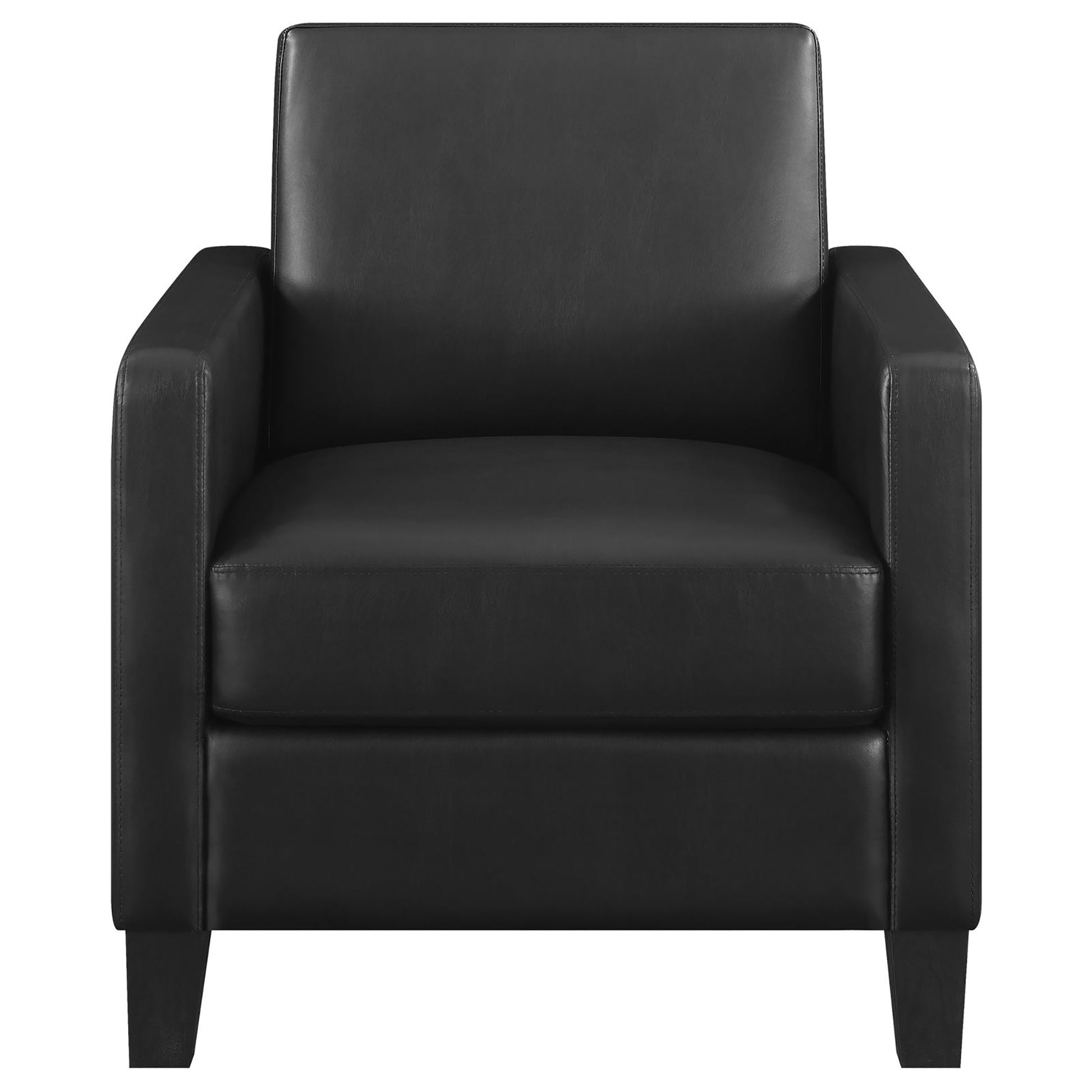 Black Cushion Back Upholstered Accent Chair Black Primary Living Space Contemporary,Modern Foam Faux Leather