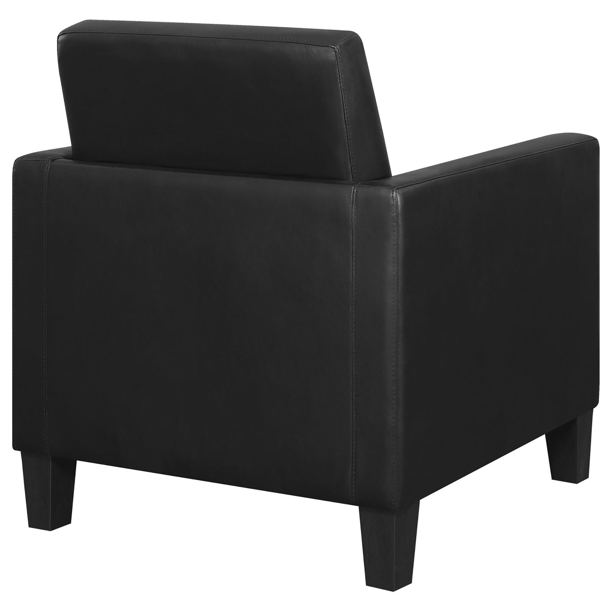 Black Cushion Back Upholstered Accent Chair Black Primary Living Space Contemporary,Modern Foam Faux Leather