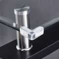 Black Mdf Console Table, Tempered Glass Top, Modern Foyer Area Table Black Mdf