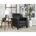 Black Cushion Back Upholstered Accent Chair Black Primary Living Space Contemporary,Modern Foam Faux Leather