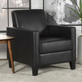 Black Cushion Back Upholstered Accent Chair Black Primary Living Space Contemporary,Modern Foam Faux Leather