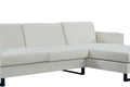 Sofa The Best Choice Products Upholstered Sectional Sofa For Families, Apartments, Dormitories, Award Rooms, Compact Space With Chaise Longue, 3 Seats, L Shaped Design, Off White Cream White Linen Dining Room Medium Soft Metal & Wood 3 Seat
