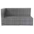 8 Piece Patio Sectional Wicker Rattan Outdoor Furniture Sofa Set With One Storage Box Under Seat And Cushion Box Grey Wicker Black Cushion Clear Glass Top Yes Complete Patio Set Black Grey Rust Resistant Frame Mildew Resistant Cushion Garden & Outdoor