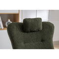 35.5 Inch Rocking Chair With Pocket, Soft Teddy Fabric Rocking Chair For Nursery, Comfy Wingback Glider Rocker With Safe Solid Wood Base For Living Room Bedroom Balcony Dark Green Dark Green Casual Foam Teddy