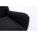 35.5 Inch Rocking Chair With Pocket, Soft Teddy Fabric Rocking Chair For Nursery, Comfy Wingback Glider Rocker With Safe Solid Wood Base For Living Room Bedroom Balcony Black Black Casual Foam Teddy
