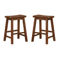 Chestnut Counter Height Stools Set Of 2 Solid Brown Brown Dining Room Wipe Clean Transitional Rubberwood Wood