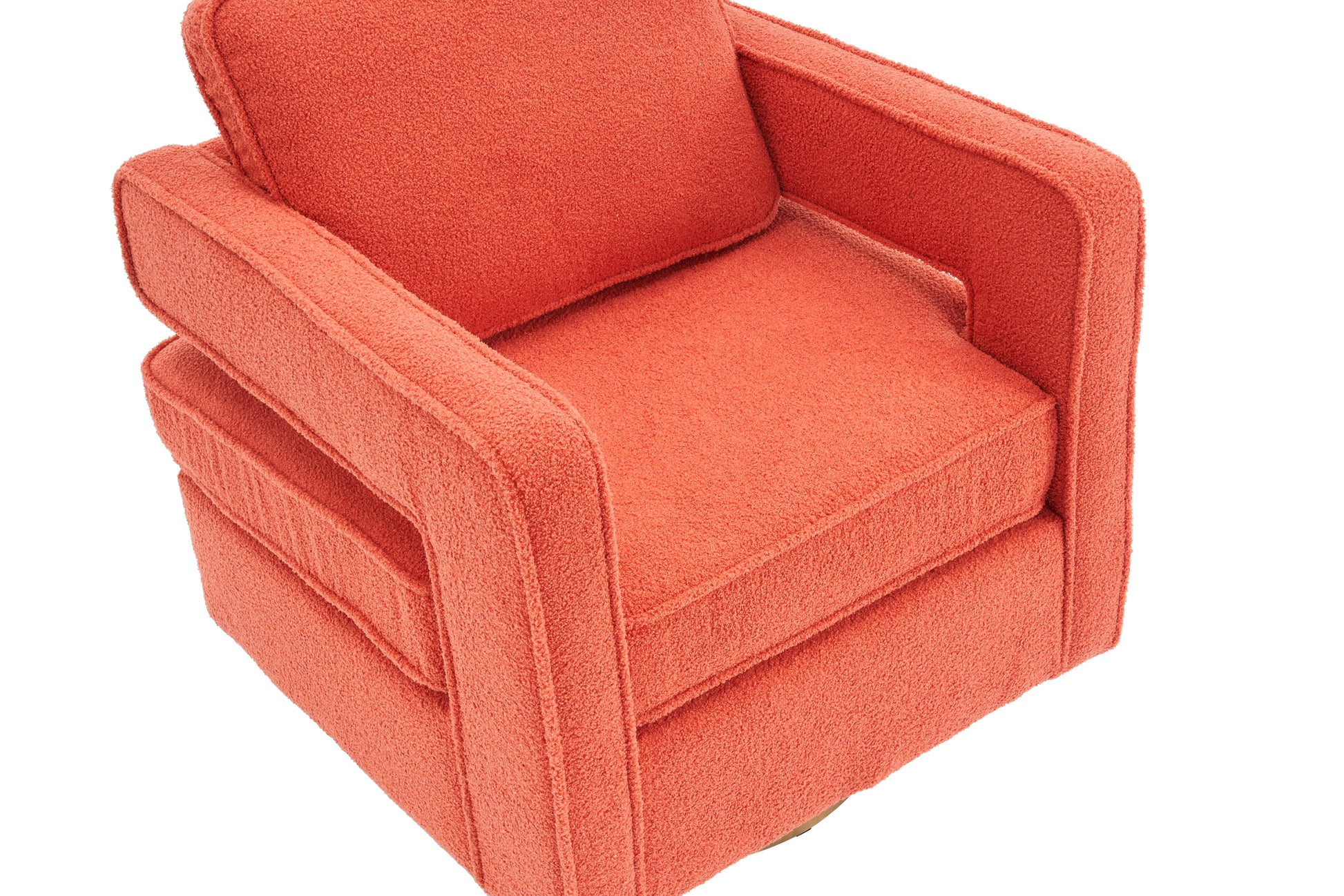 Swivel Barrel Chair For Living Room,360 Degree Swivel Club Modern Accent Single Sofa Chair, Small Leisure Arm Chair For Nursery, Hotel, Bedroom, Office Orange Primary Living Space Modern Faux Fur