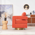 Swivel Barrel Chair For Living Room,360 Degree Swivel Club Modern Accent Single Sofa Chair, Small Leisure Arm Chair For Nursery, Hotel, Bedroom, Office Orange Primary Living Space Modern Faux Fur